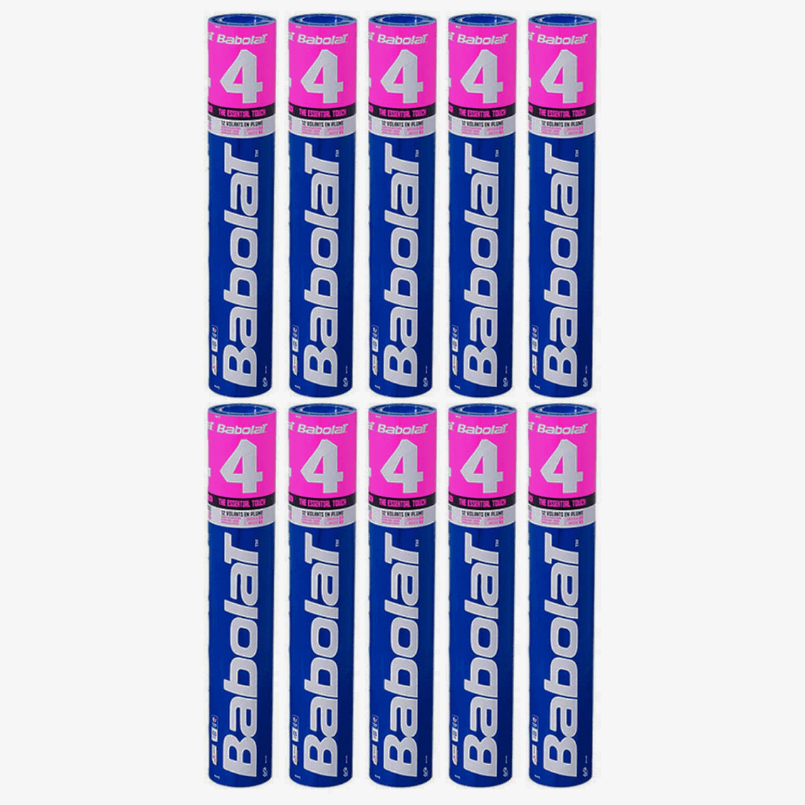 Babolat 4 Badminton Feather Shuttlecock Speed 76 (Pack of 10)