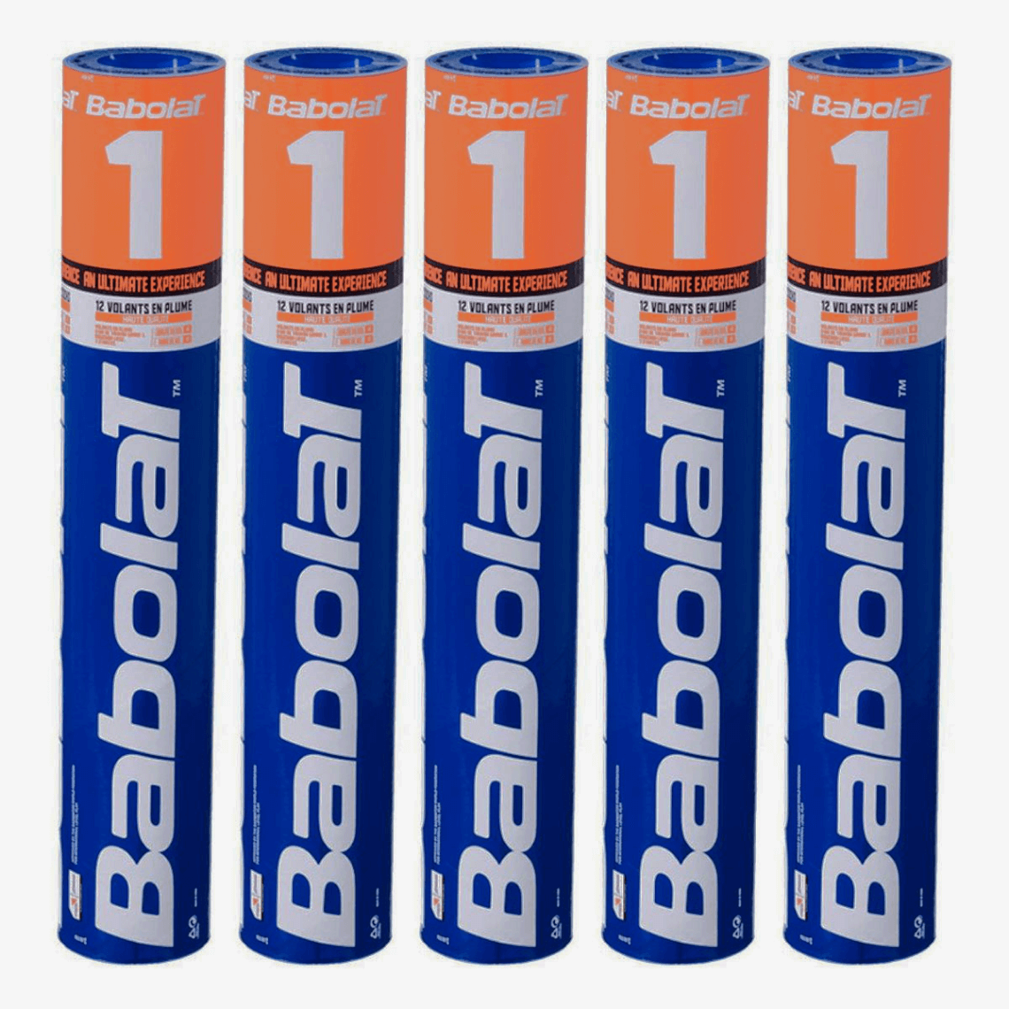 Babolat 1 Badminton Feather Shuttlecock Speed 77 (Pack of 5)