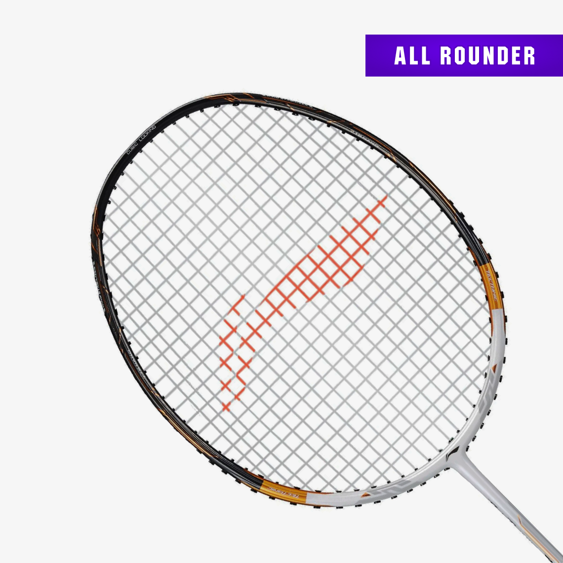 Li-Ning Tectonic 7 Badminton Racket Unstrung (White/Gold)