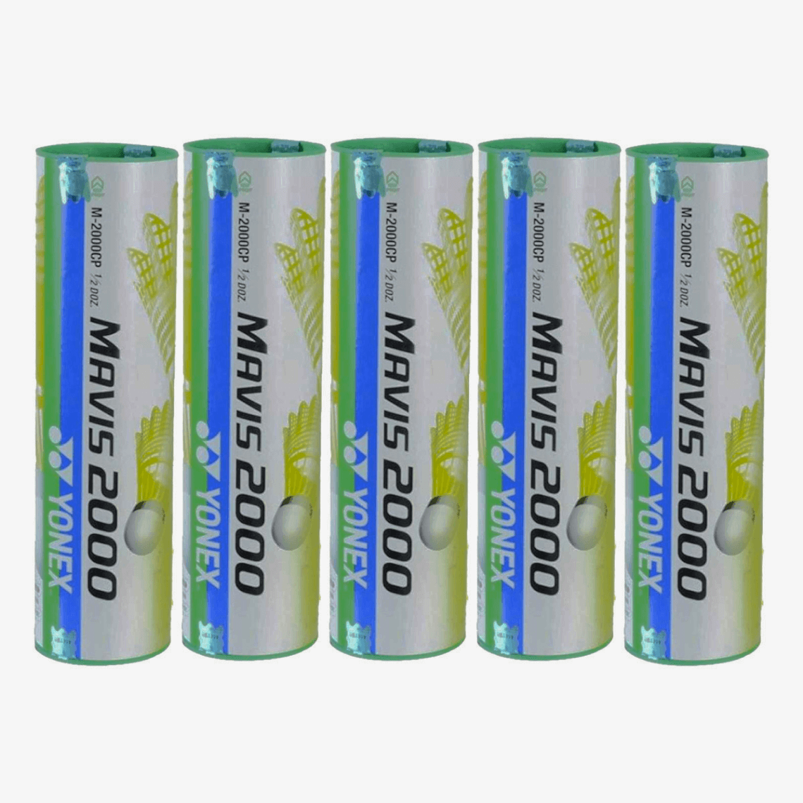 YONEX Mavis 2000 (Pack Of 5) Nylon Badminton Shuttlecock (Green Pack)
