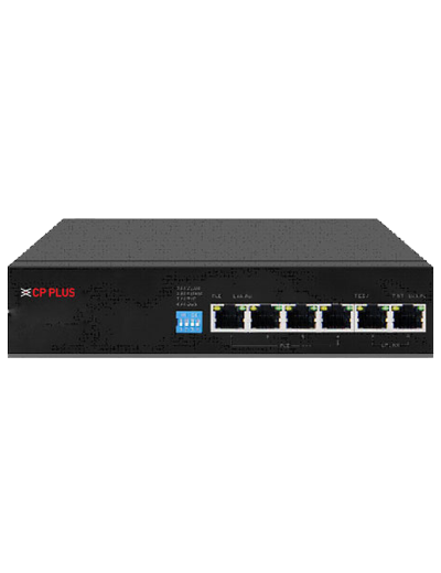 CP Plus CP-ANW-HP4H2-6 4 port POE switch with 2 10/100mbps uplink